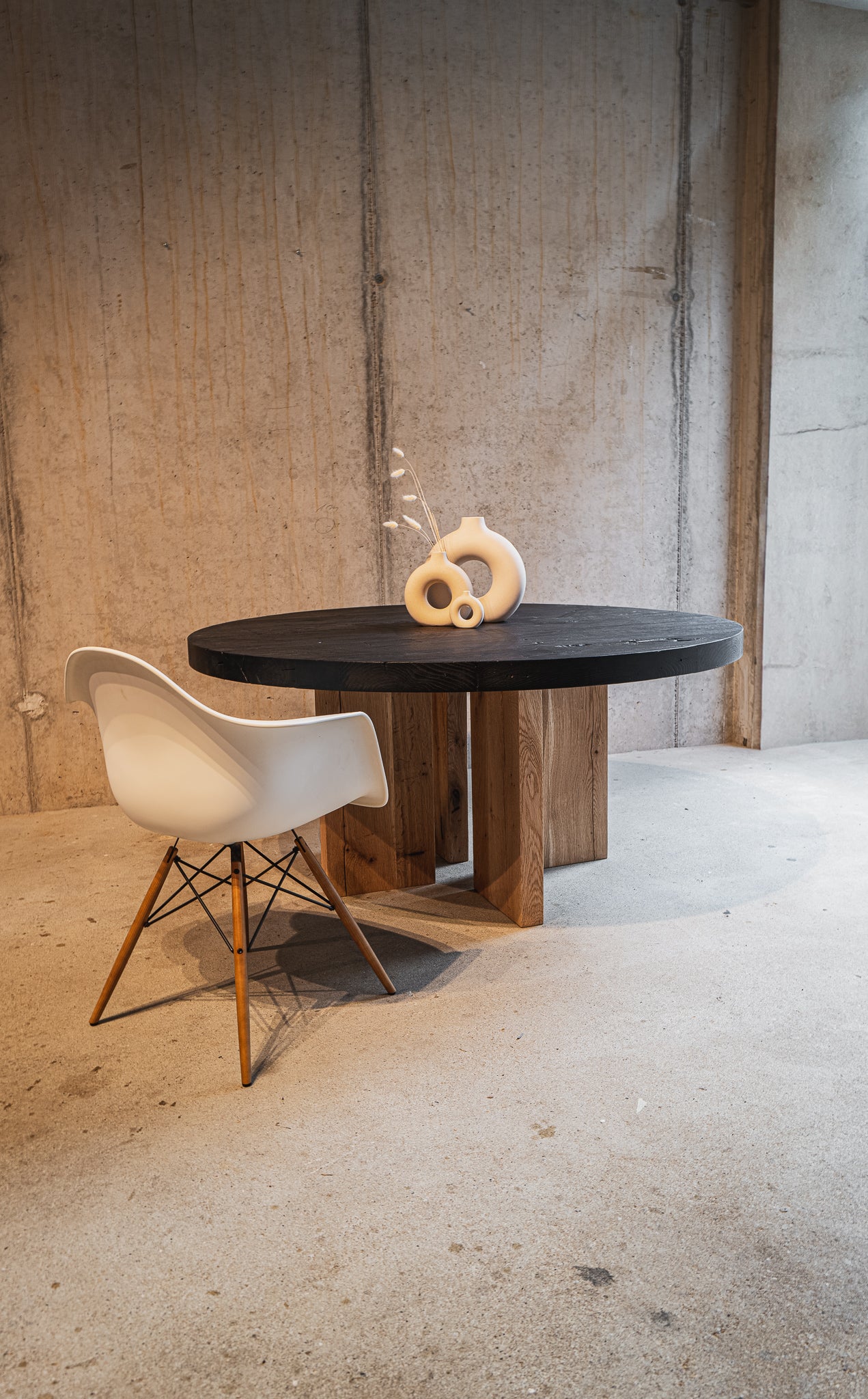 Esstisch rund nach Maß geköhlt Massivholz