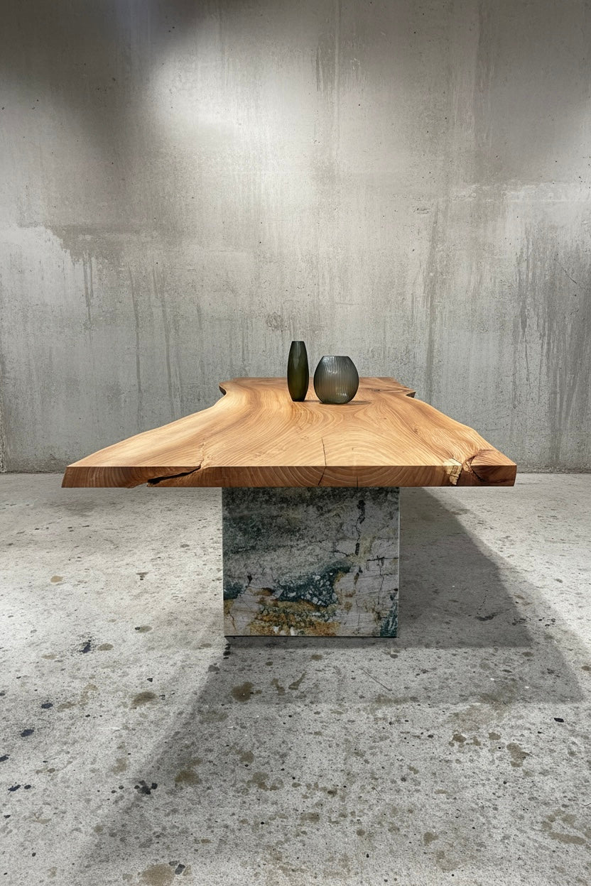 Massivholztisch aus einem Stamm gefertigt von Holzwerk Hamburg