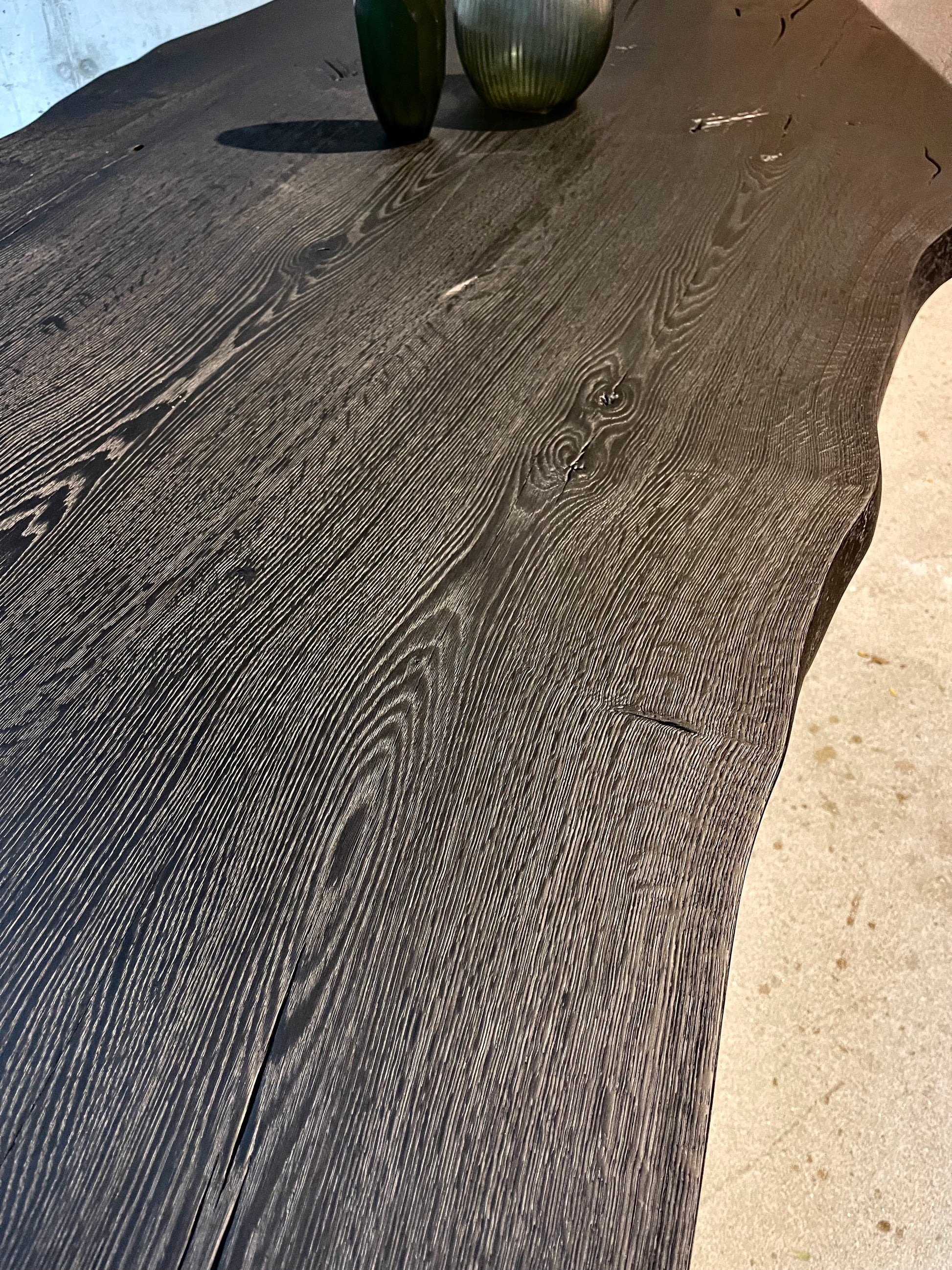 Tischplatte schwarz Massivholz