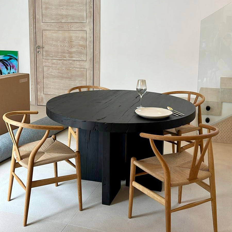 Esstisch rund schwarz geköhlt