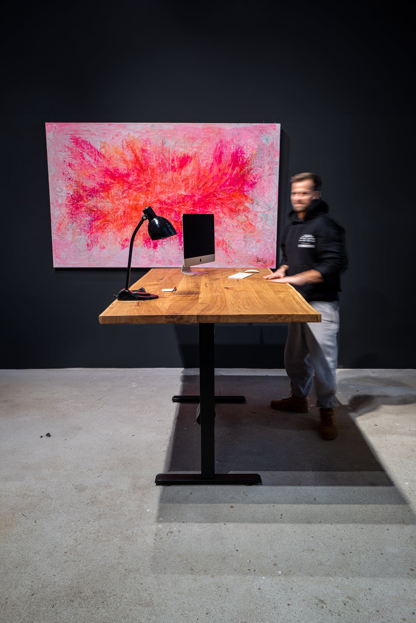 Massivholztisch elektrisch höhenverstellbar