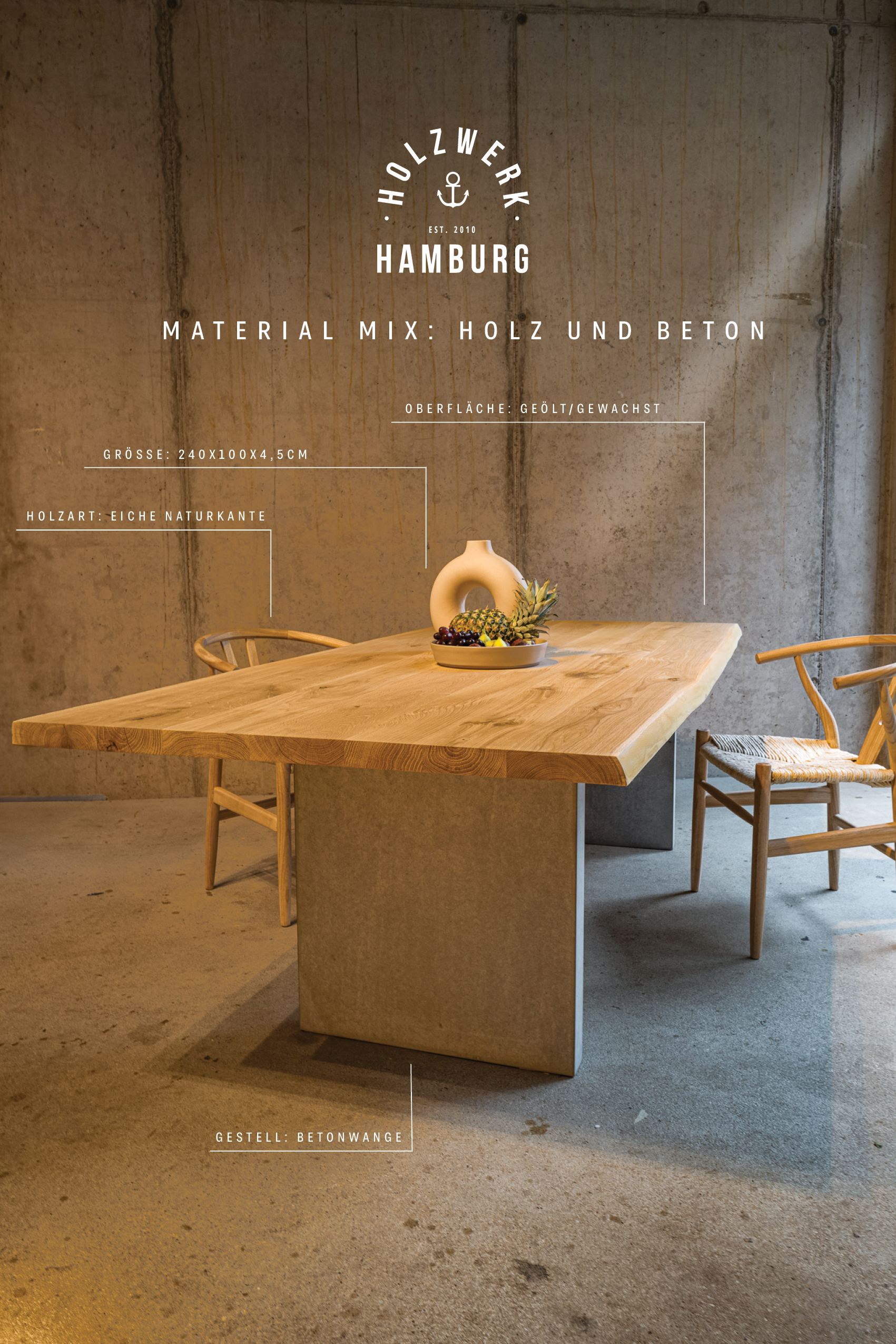 Massivholztisch aus Eiche nach Maß