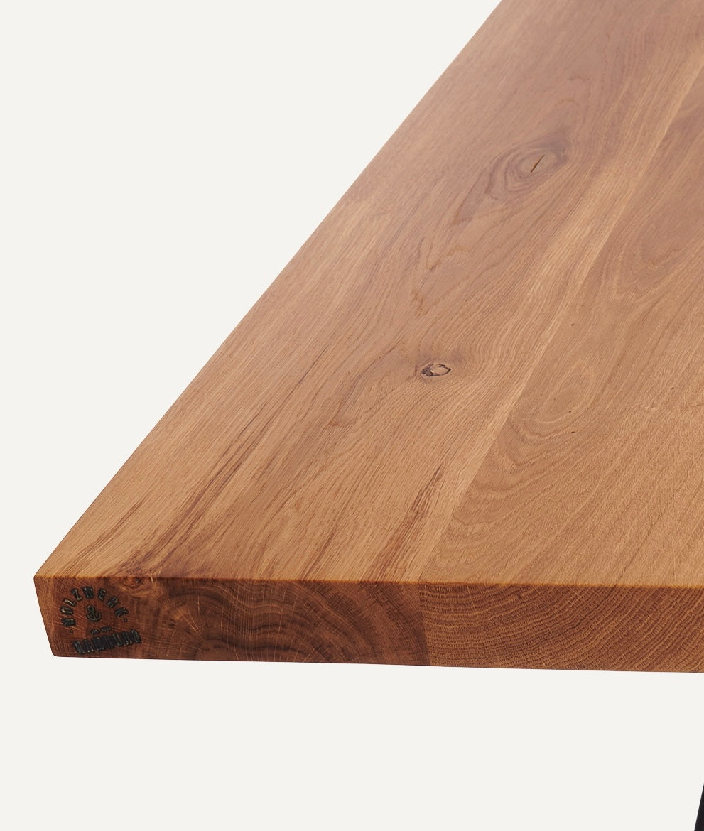 Schreibtisch Tischplatte Eichenholz natürlich geölt 