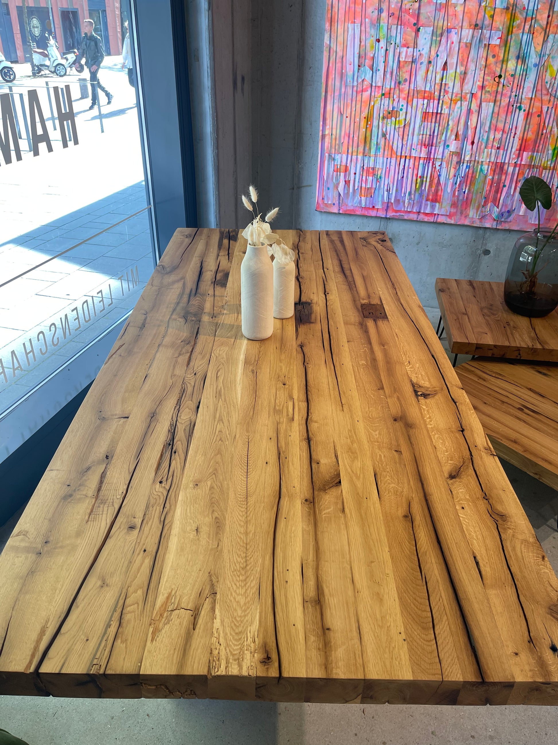 Massivholztisch rustikal Eichenholz | Holzwerk Hamburg 