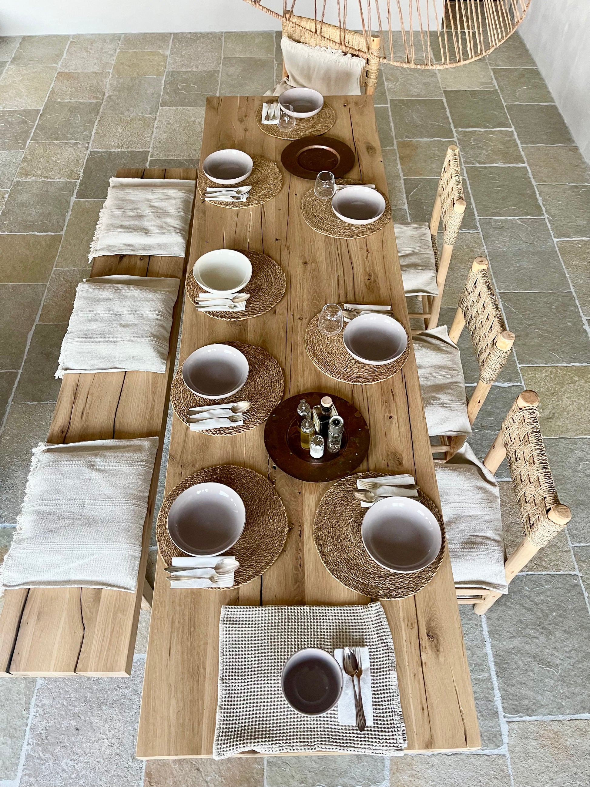 Esstisch Boho Massivholz Eiche