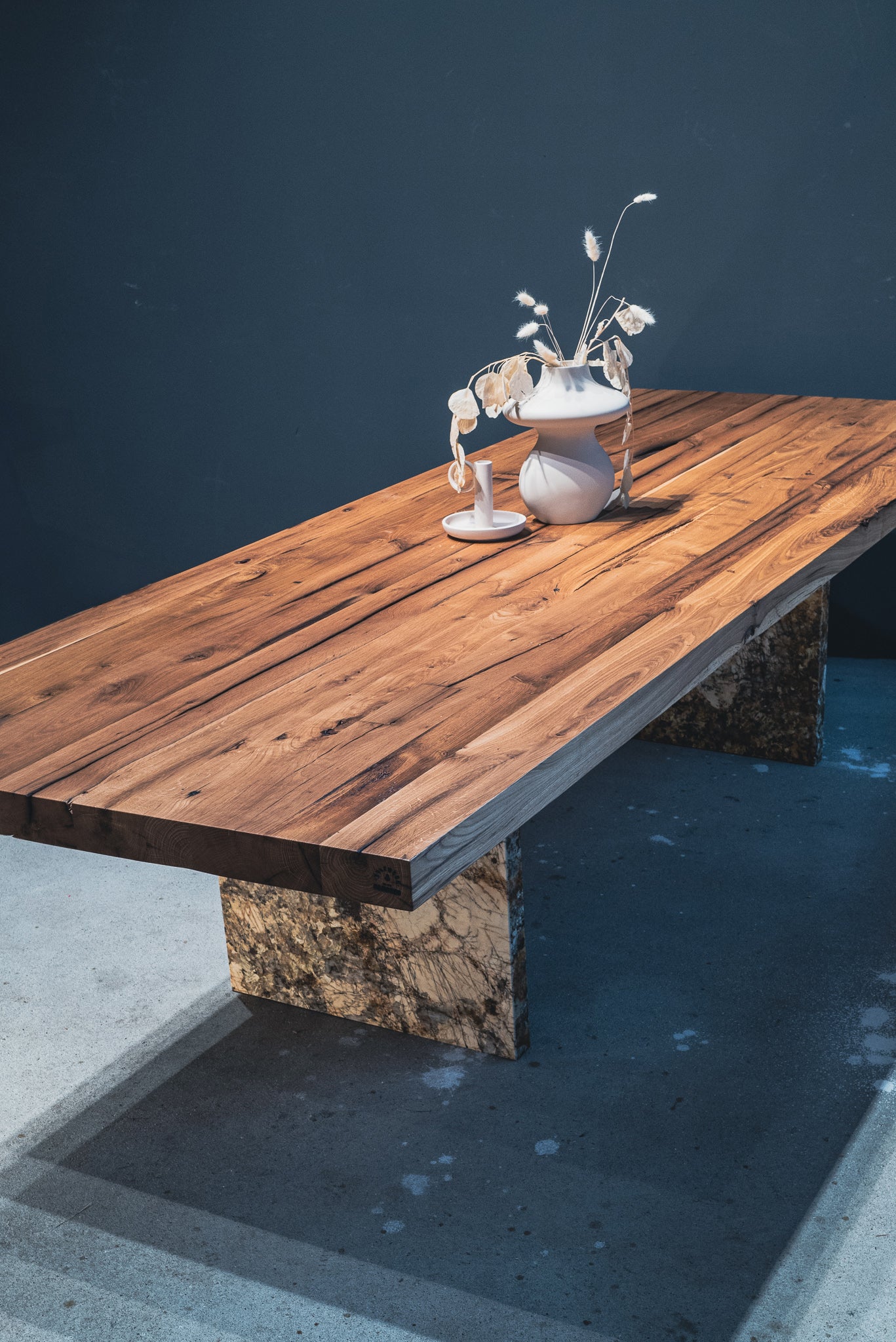 Holztisch mit Mamor | Esstisch besonders | Designtisch