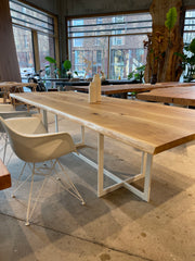 Esstisch Eiche nach Maß | Tischgestell weiß 