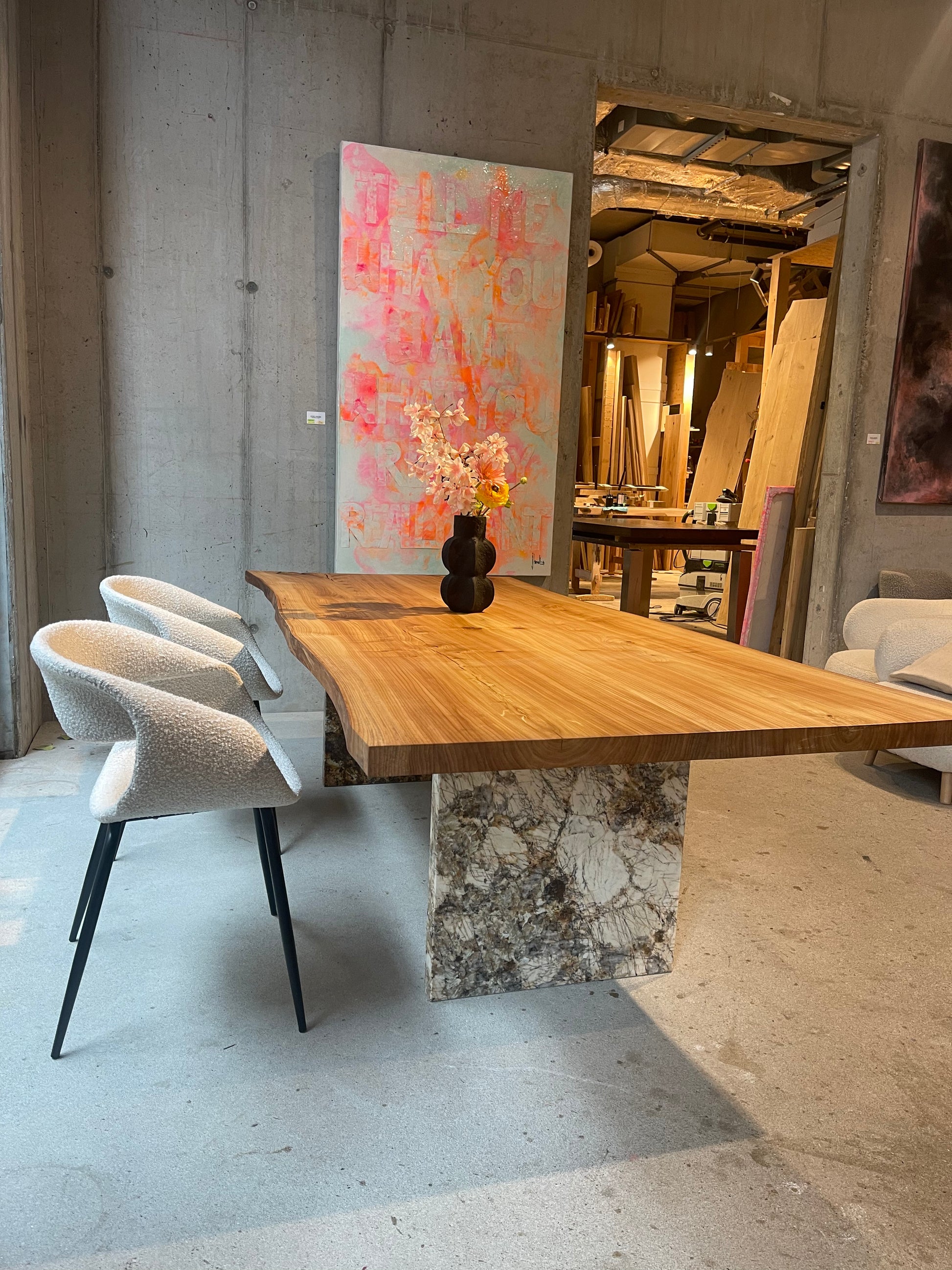 Table Wood marble | Esstisch Unikat Ulme | Massivholztisch Ume | Esstisch Hamburg 