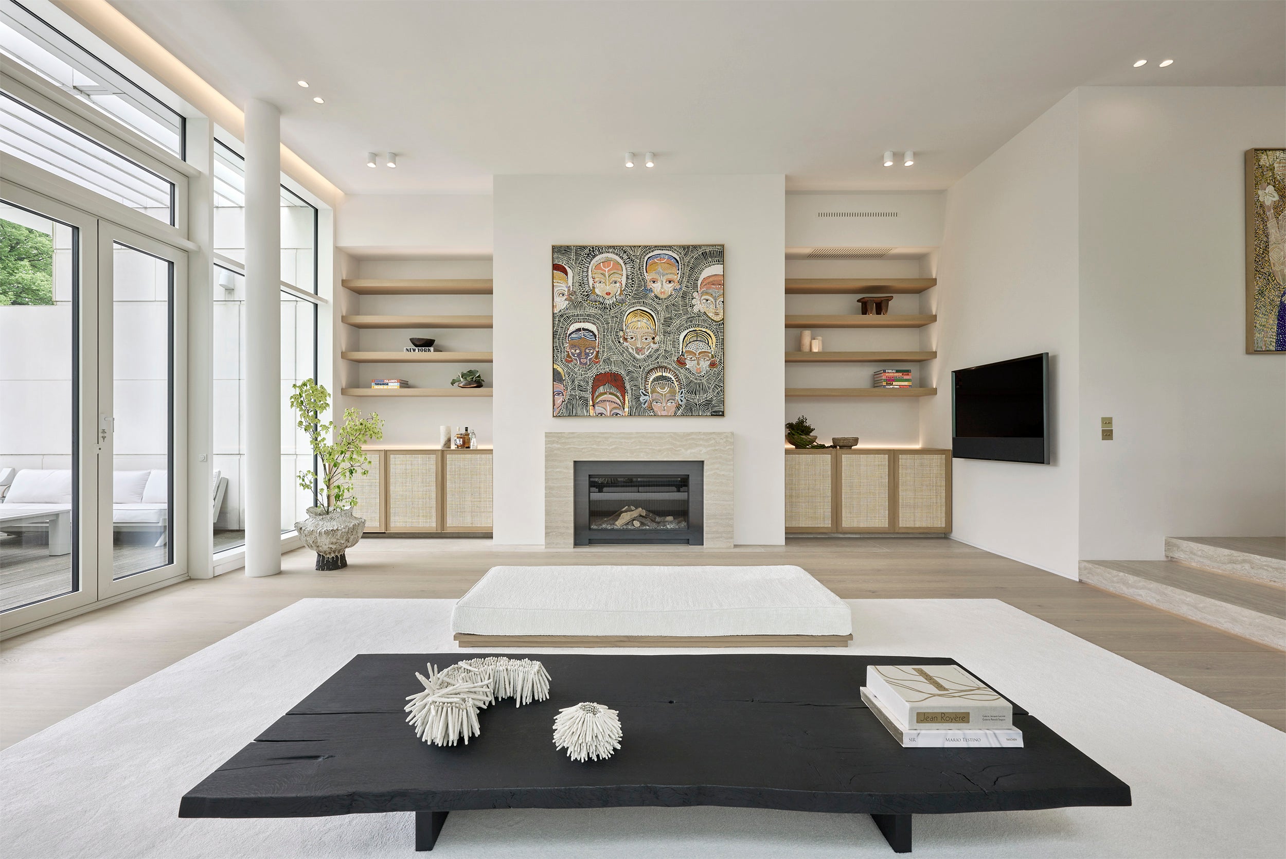 Massivholztisch schwarz geköhlt | Schwarzer Couchtisch | Schwarzer Wohnzimmertisch 