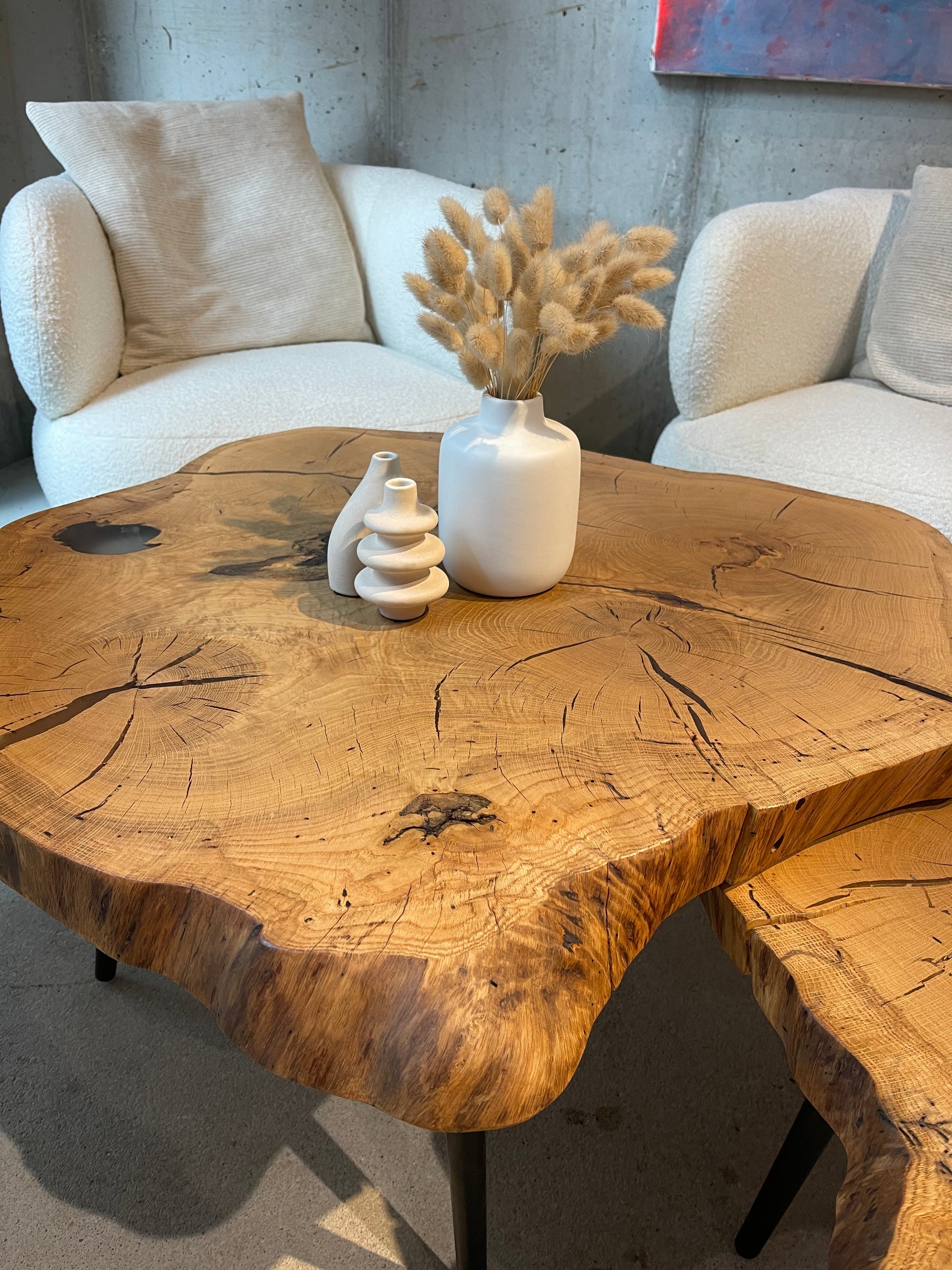 Couchtisch Eiche Baumscheibe 