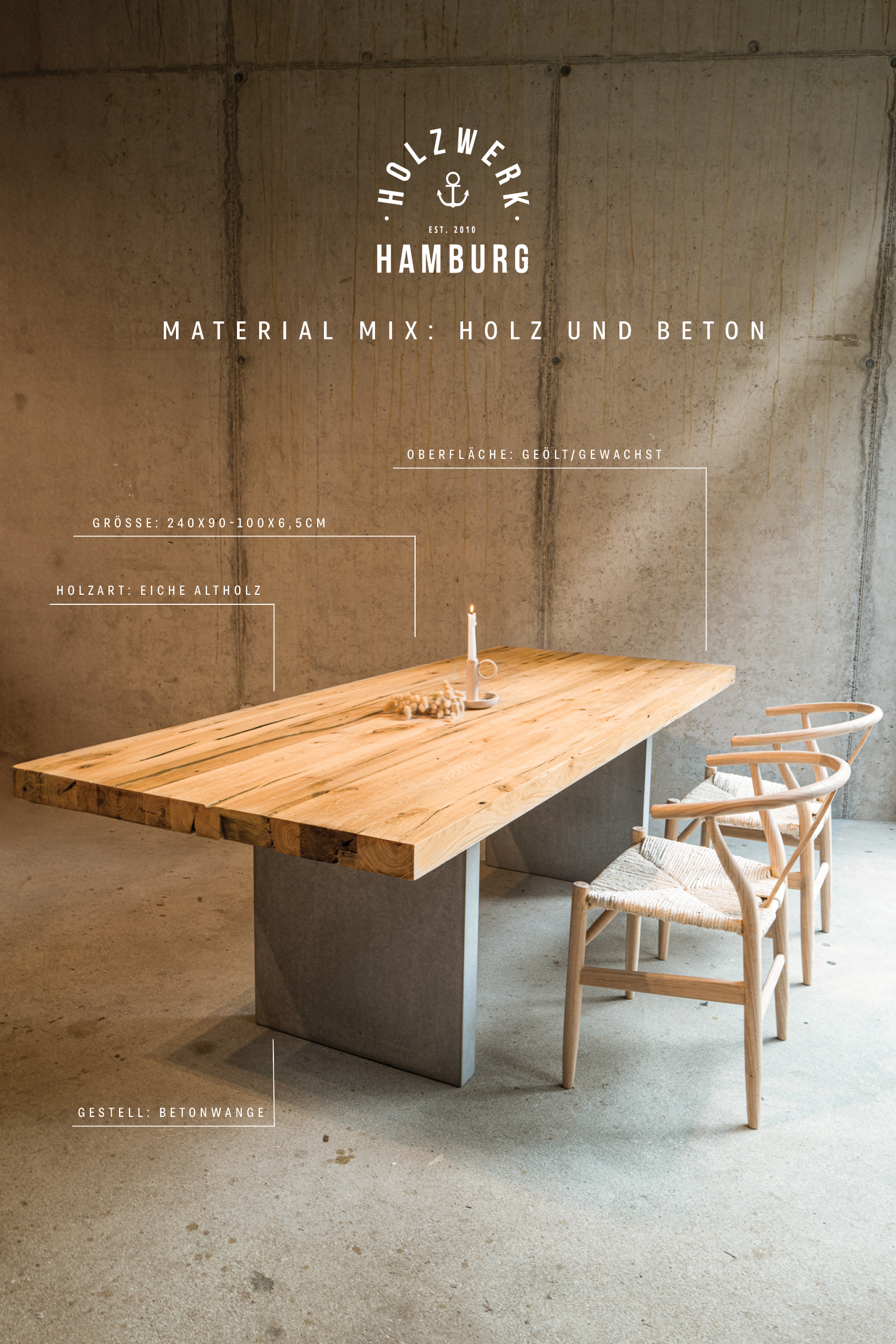 Massivholz Tisch aus Altholz Eiche