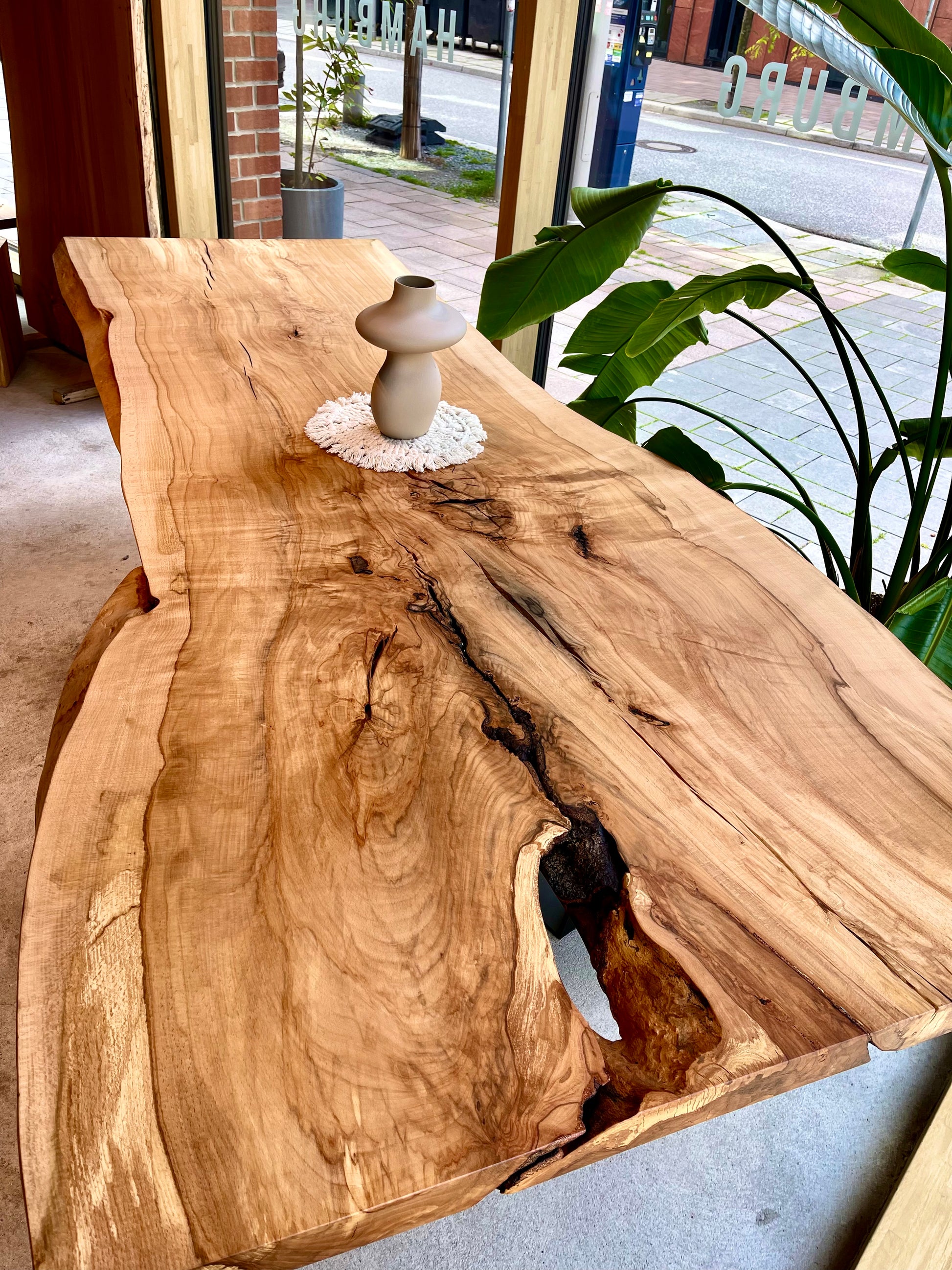 Baumstamm Tisch | Esstisch Baumscheibe | Massivholztisch Buche 