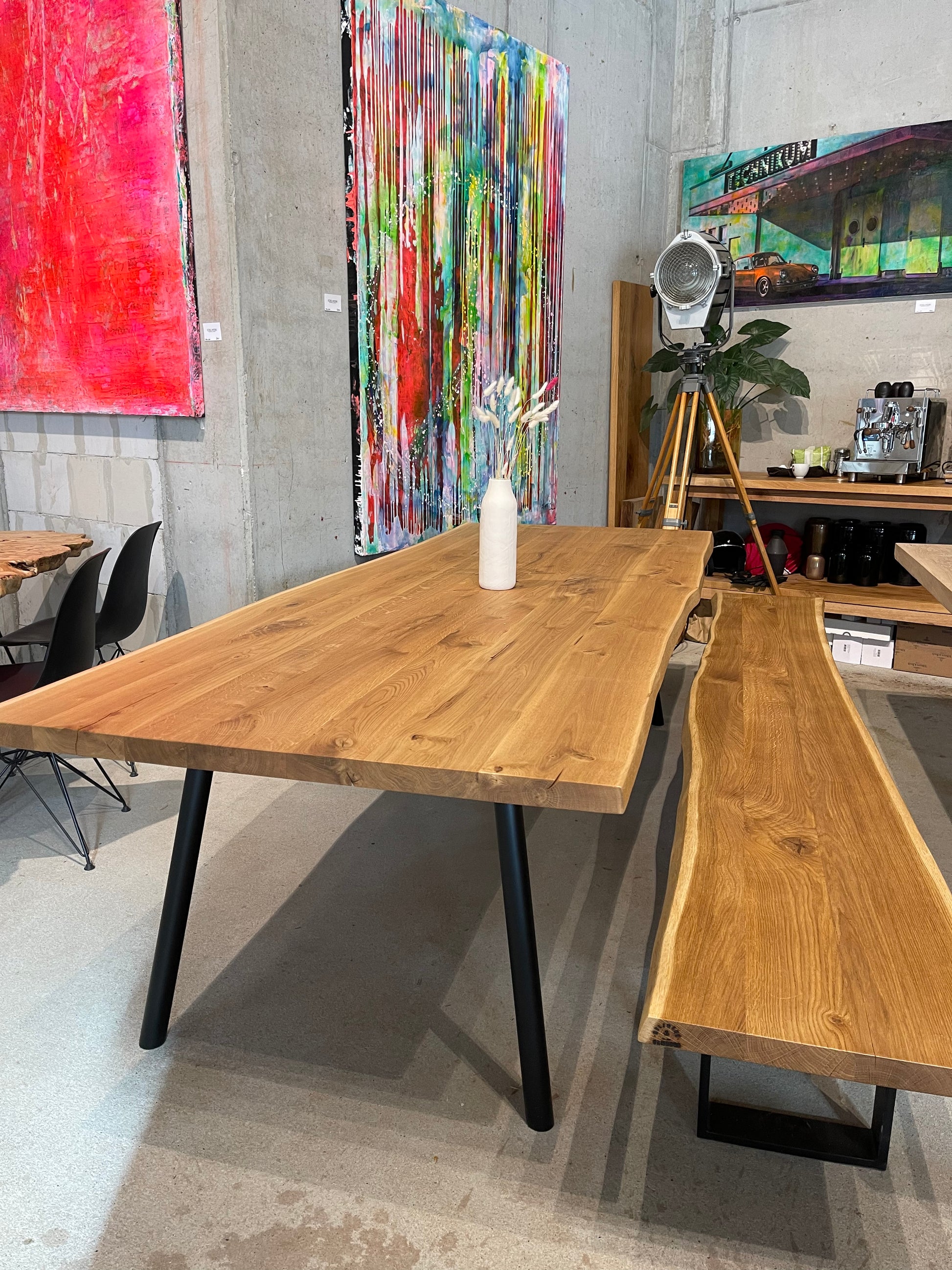 Massivholztisch Eiche Baumkante 